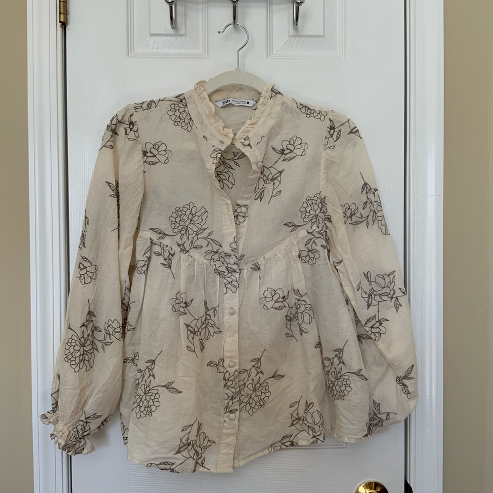 Zara floral blouse